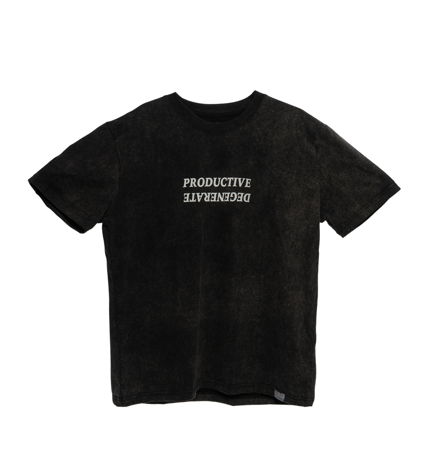 Oversized "Work Hard Play Hard" Japanese Tee - Black Acid Wash