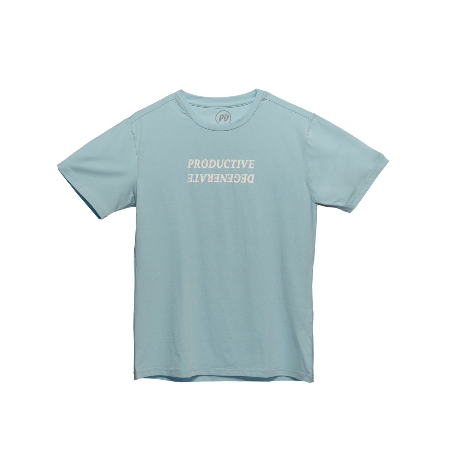 "Work Hard, Play Hard" Japanese Tee - Baby Blue