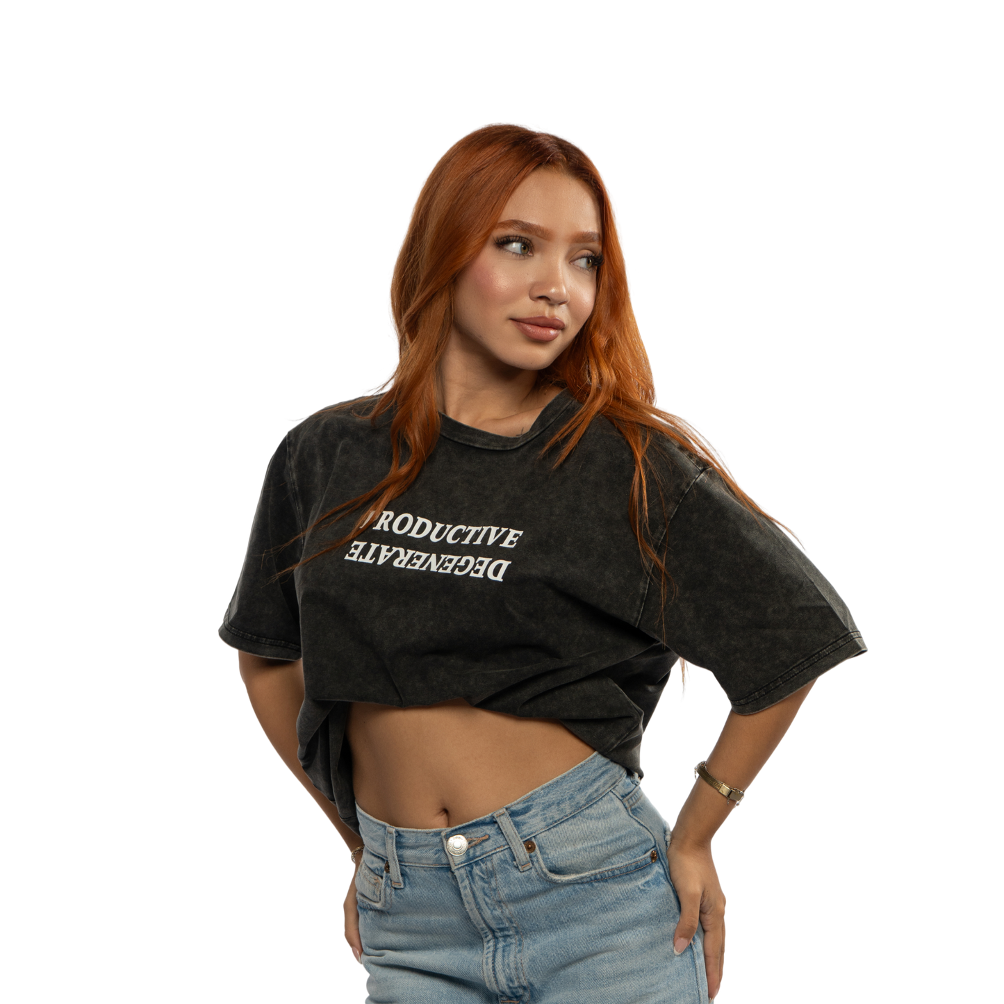 "Work Hard Play Hard" Japanese Tee - Black Acid Wash