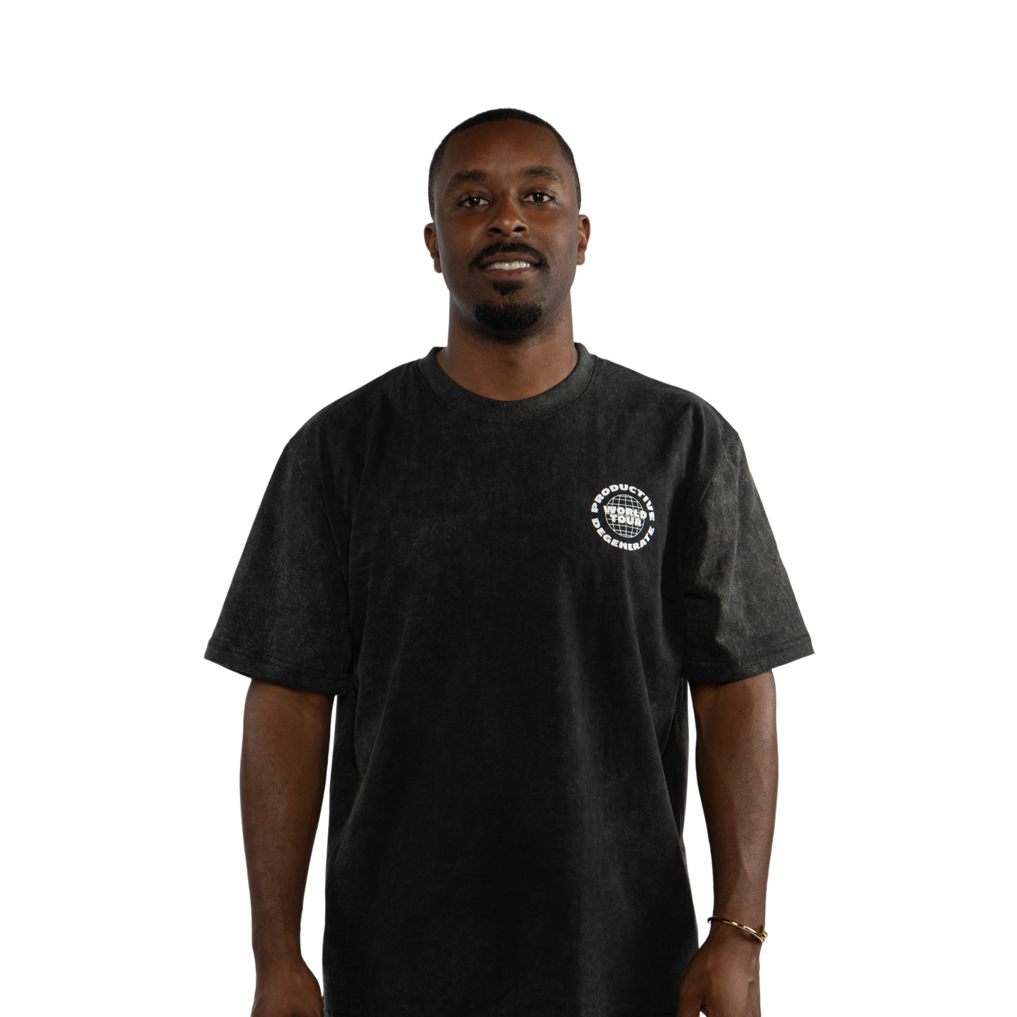 World Tour Tee - Black Acid Wash