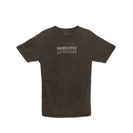 Productive Degenerates Strikethrough - Gray Acid Wash