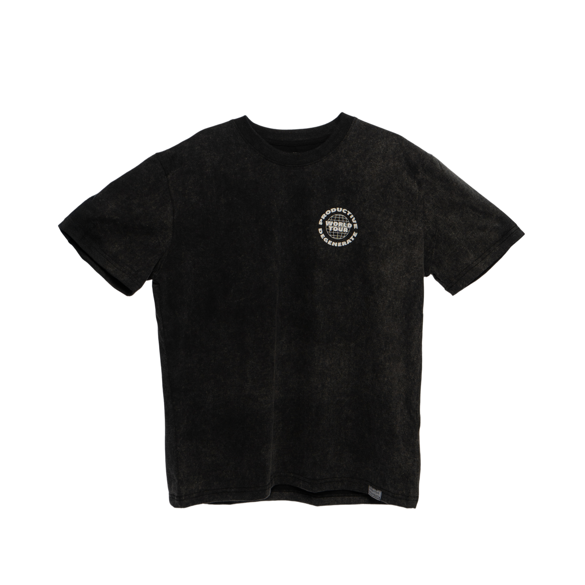 World Tour Tee - Black Acid Wash – Productive Degenerates